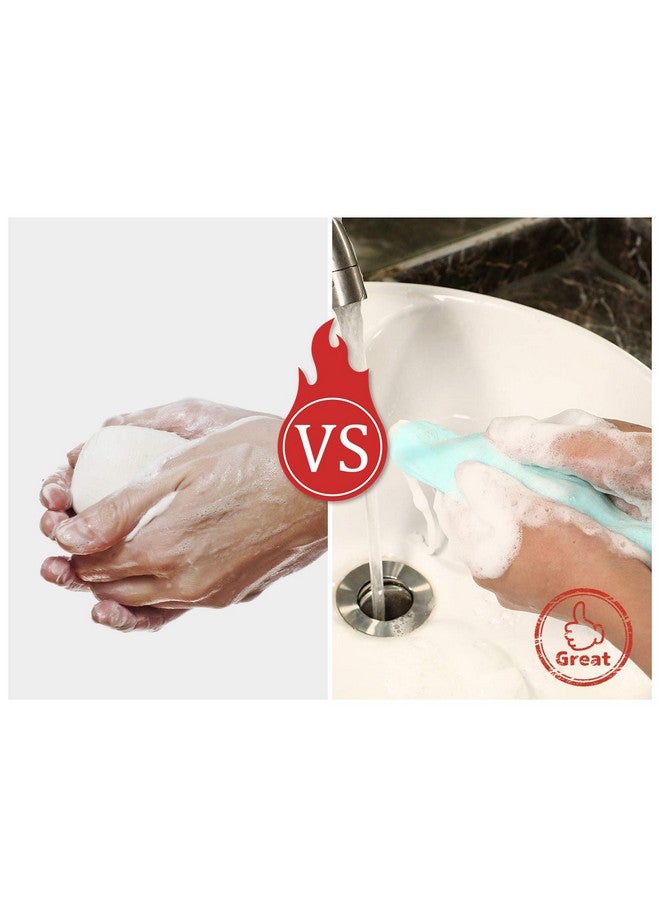 Exfoliating Mesh Soap Pouch Mesh Soap Saver Bag Bubble Foam Net for Body Facial Cleaning Tool, Random Colors