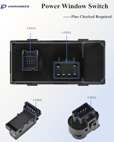 PANNUOSCS Window Switch Driver Side Compatible with 2007-2014 Chevy Silverado/GMC Sierra 1500 2500HD 3500HD Power Master Window Switch & Door Lock & Mirror Replace#20945129 15804093 22883768 - Image 3