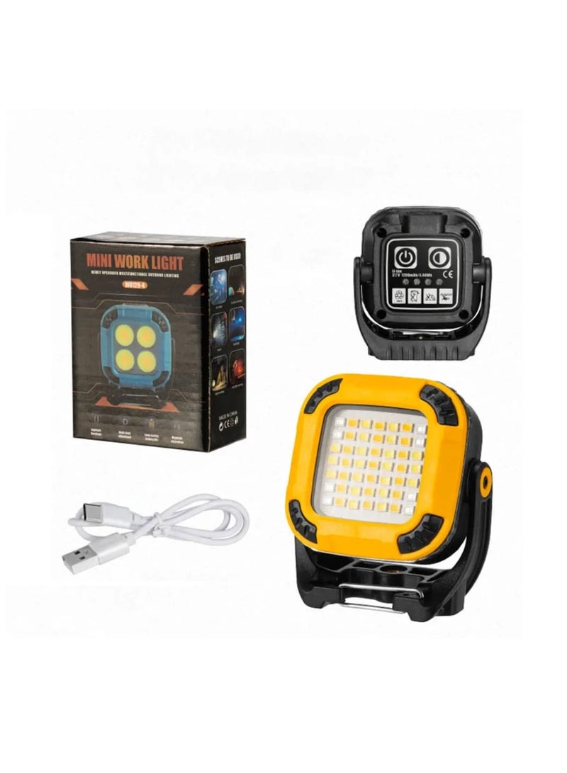 Mini LED Work Light with Type-C Rechargeable Battery, Adjustable Stand, Multi-Mode Brightness, Portable Outdoor Floodlight for Camping, Hiking, Car Repair, Workshop, and Emergency Use – Compact Waterproof ABS+PC Shell, USB Cable Included - Image 2