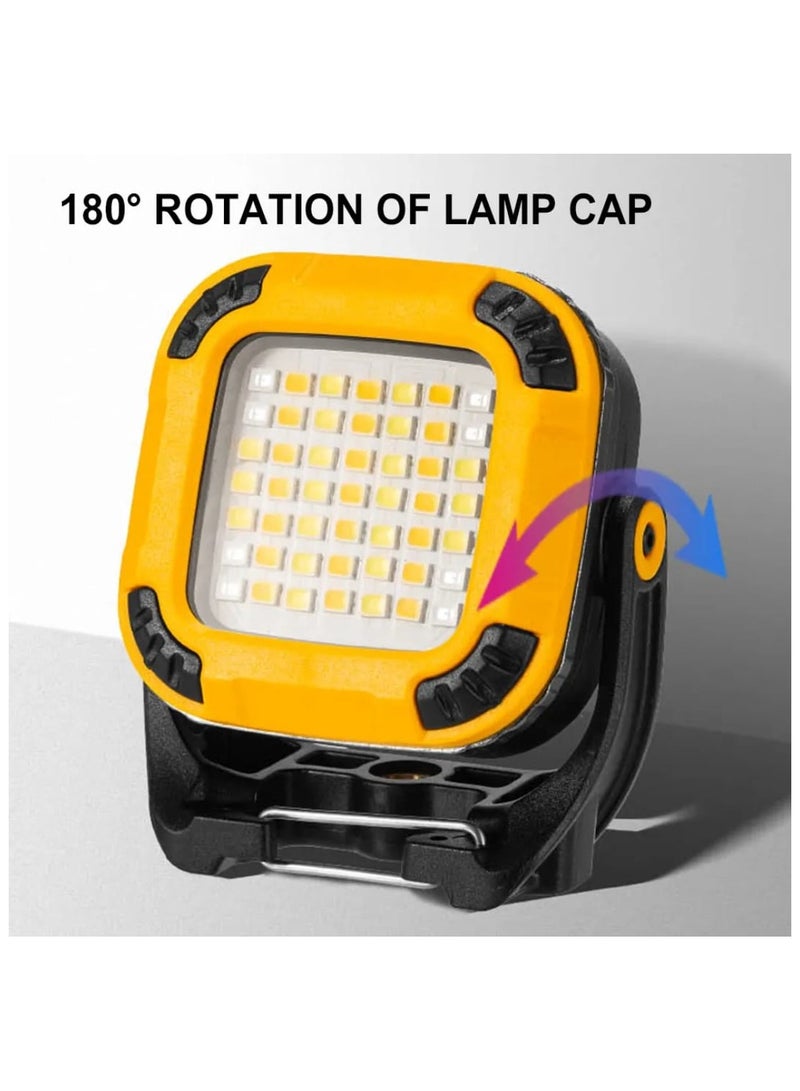 Mini LED Work Light with Type-C Rechargeable Battery, Adjustable Stand, Multi-Mode Brightness, Portable Outdoor Floodlight for Camping, Hiking, Car Repair, Workshop, and Emergency Use – Compact Waterproof ABS+PC Shell, USB Cable Included - Image 3