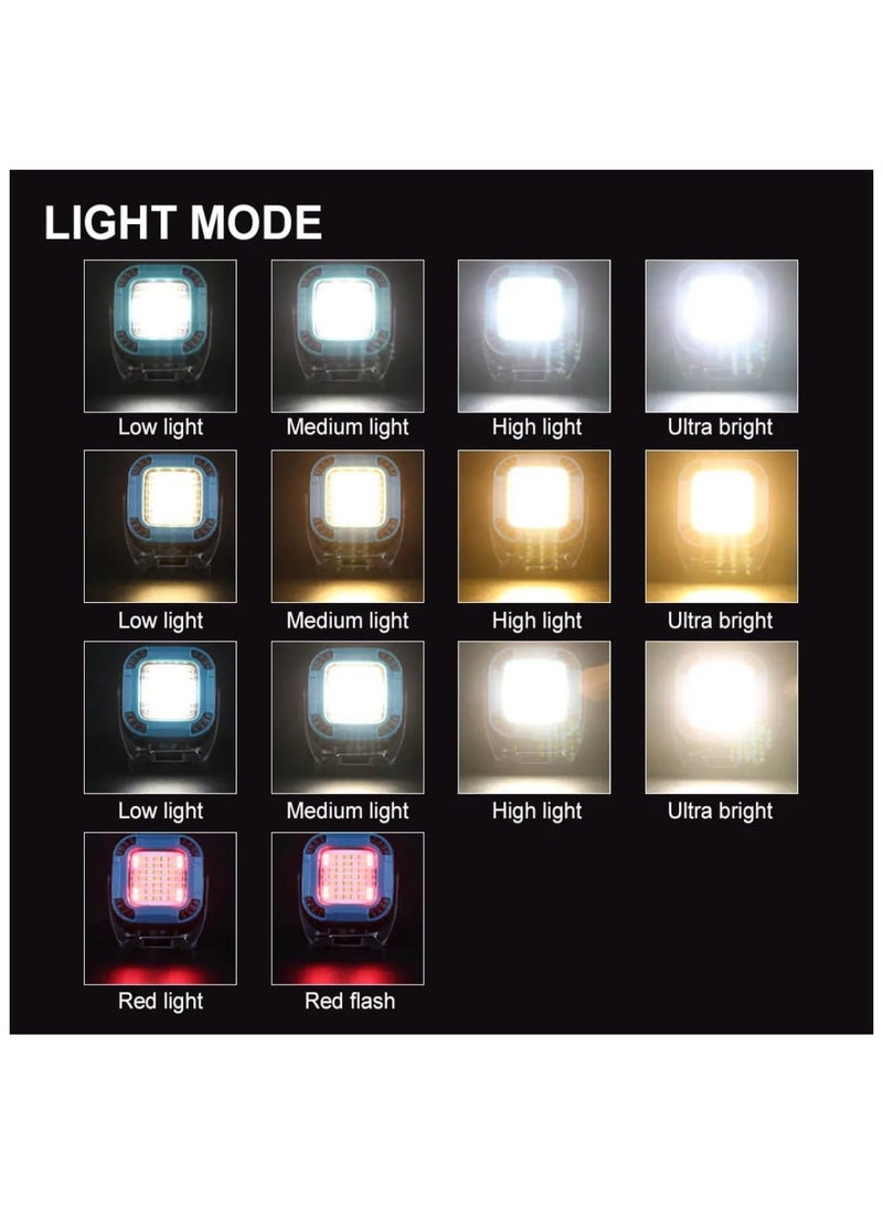 Mini LED Work Light with Type-C Rechargeable Battery, Adjustable Stand, Multi-Mode Brightness, Portable Outdoor Floodlight for Camping, Hiking, Car Repair, Workshop, and Emergency Use – Compact Waterproof ABS+PC Shell, USB Cable Included - Image 5