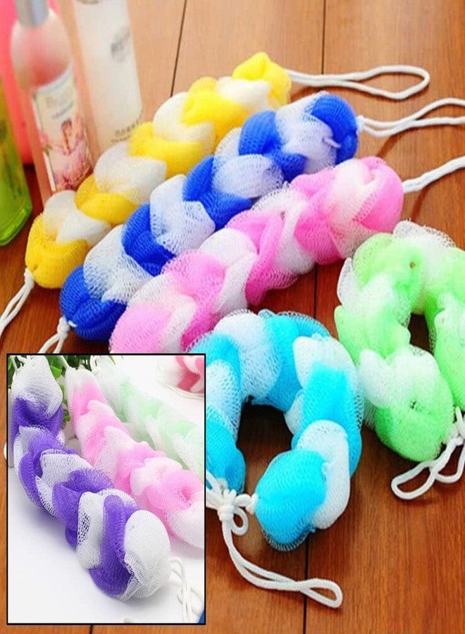 Kitchwish Premium Braided Bath Loofah for Men & Women - Long Body Back Scrubber for Shower, Soft Mesh Pouf Sponge for Deep Exfoliation & Skin Glow (Multicolor, 26cm) Pack of 3 - Image 5