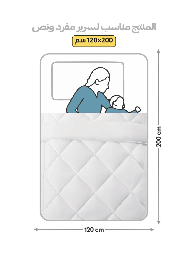 Donetella Bedding Comforter Set, Single Size Fits 120x200 cm - 4-Pcs Solid Quilted Bed Set, Microfiber Fabric - 1 Comforter, 1 Fitted Sheet And 2 Pillow Shams