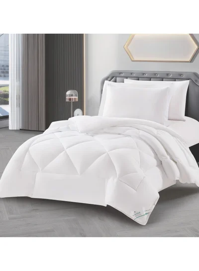 Donetella Bedding Comforter Set, Single Size Fits 120x200 cm - 4-Pcs Solid Quilted Bed Set, Microfiber Fabric - 1 Comforter, 1 Fitted Sheet And 2 Pillow Shams