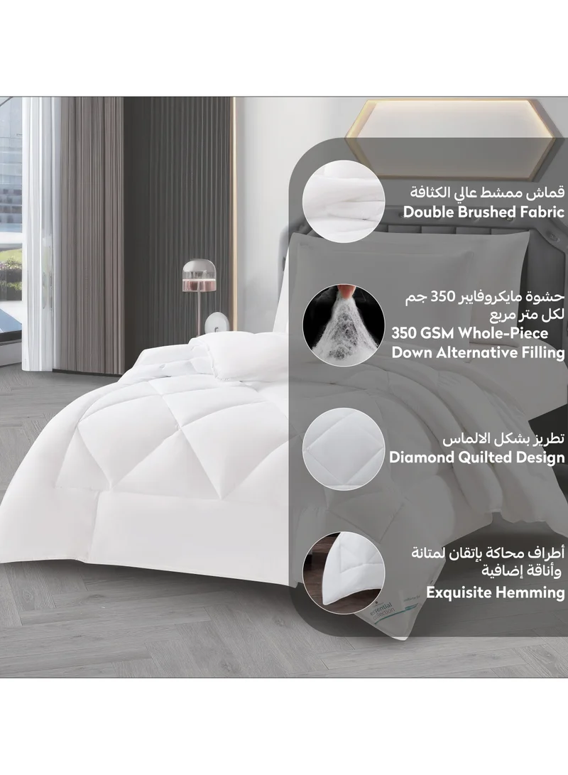 Donetella Bedding Comforter Set, Single Size Fits 120x200 cm - 4-Pcs Solid Quilted Bed Set, Microfiber Fabric - 1 Comforter, 1 Fitted Sheet And 2 Pillow Shams