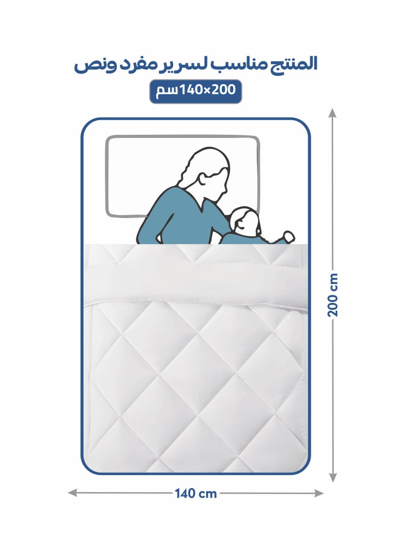 Donetella Bedding Comforter Set, Single Size Fits 140x200 cm - 4-Pcs Solid Quilted Bed Set, Microfiber Fabric - 1 Comforter, 1 Fitted Sheet And 2 Pillow Shams - Image 2