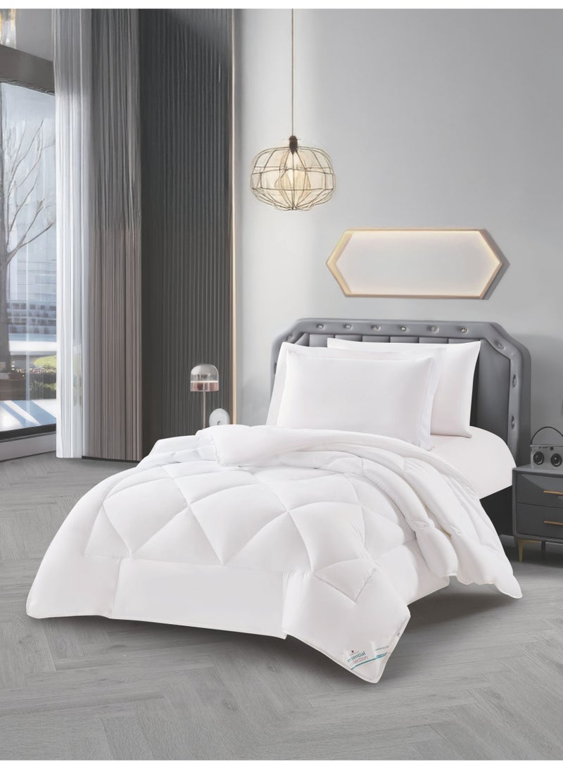 Donetella Bedding Comforter Set, Single Size Fits 140x200 cm - 4-Pcs Solid Quilted Bed Set, Microfiber Fabric - 1 Comforter, 1 Fitted Sheet And 2 Pillow Shams - Image 1