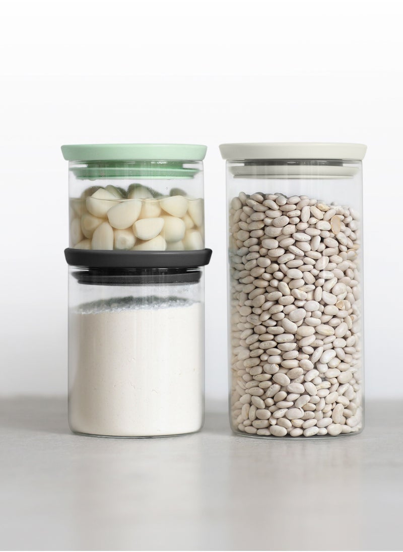 brabantia - Set of 3 Stackable Glass Jars - Image 1