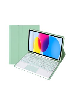 Generic Protective Case Wireless Keyboard For Ipad 10th Gen 10.9.7 Tablet Compatible Ipad Pro 11 Magnetic Suction Smart Control For 9-Color:Light Green Leather Case + Round Key Cap Miaocontrol Keyboard-Applicable Model:ipad 10 Generation 10.9 2022 Edition  - Image 1