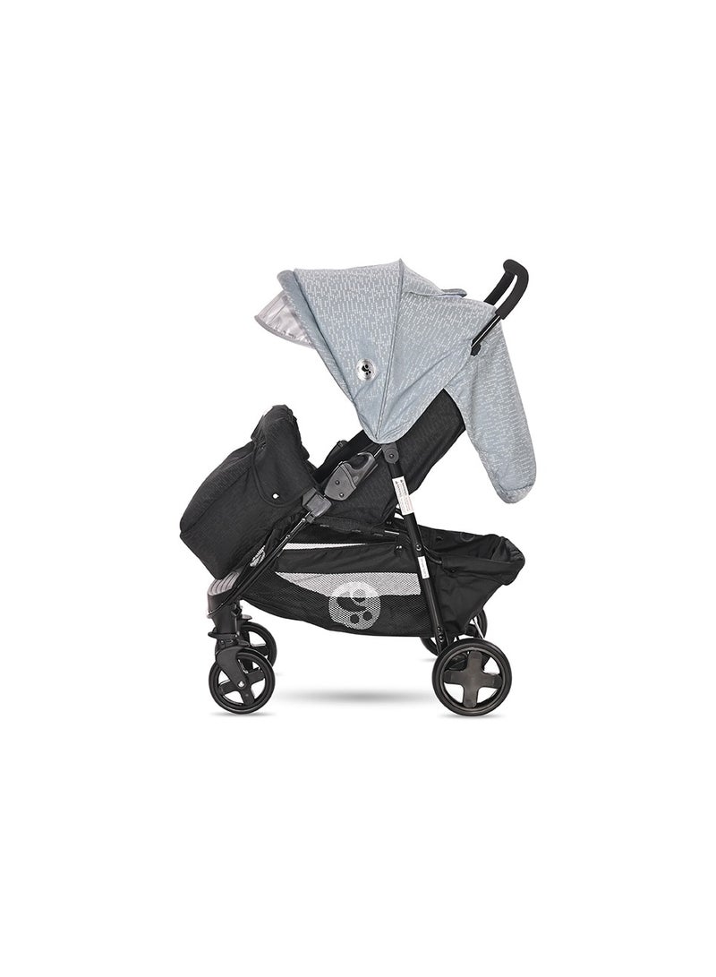 لوريلي عربة أطفال مارتينا + غطاء للقدمين باللونين الأسود والفضي والأزرق - Image 4