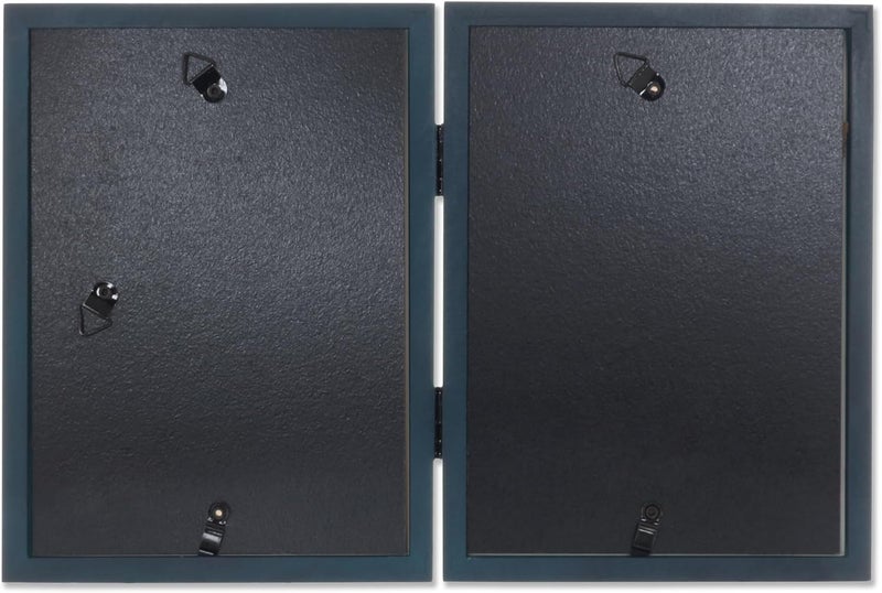 Lawrence Frames 755757D 5x7 Hinged Double Blue Wood Picture Frame - Gallery Collection - Image 5