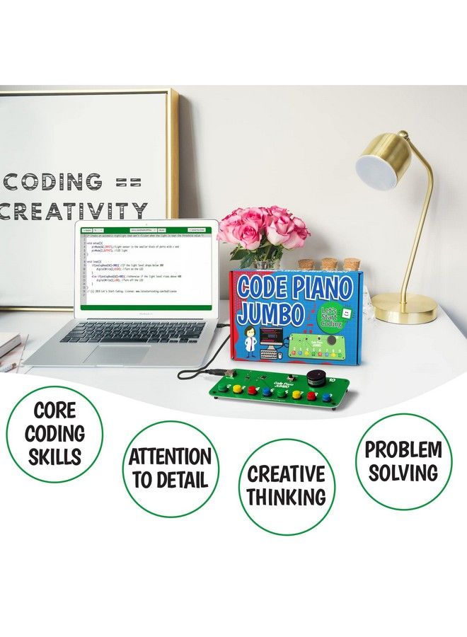 Let's Start Coding Code Piano Jumbo Coding Kit For Kids 812 ; Learn Steam Skills With Block And Typed Code ; Toy Includes 20+ Online Projects Guidebook And Carrying Case  - Image 4