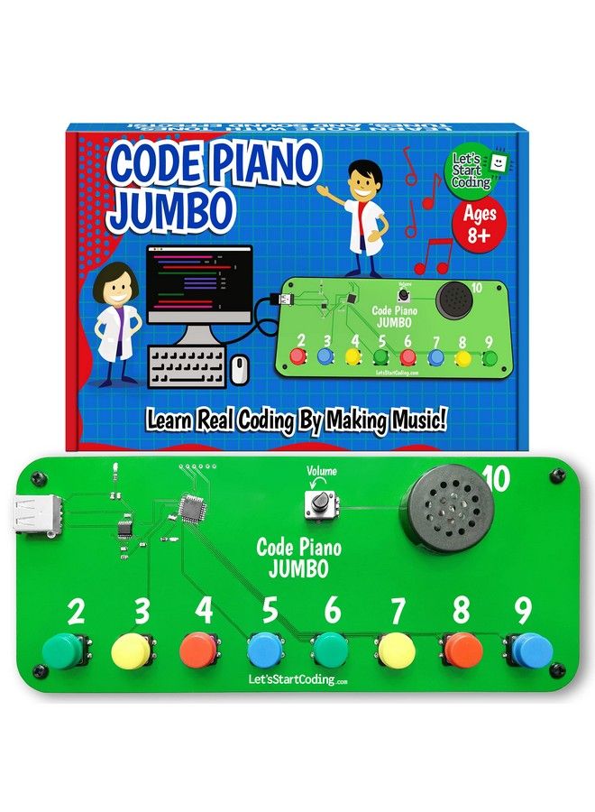 Let's Start Coding Code Piano Jumbo Coding Kit For Kids 812 ; Learn Steam Skills With Block And Typed Code ; Toy Includes 20+ Online Projects Guidebook And Carrying Case  - Image 2