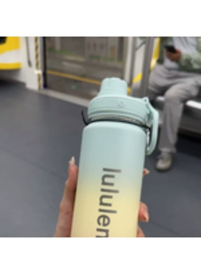 Lululemon العودة إلى الحياة الرياضة زجاجة المياه 710ml مزدوجة الجدار الفولاذ المقاوم للصدأ الفراغ معزول Tumbler مقاوم للتسرب المحمولة الصالة الرياضية اليوغا ترموس قنينة
