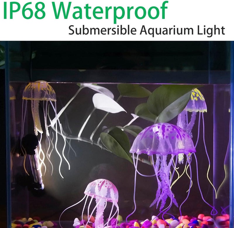 Smiful Store أضواء حوض السمك، ضوء حوض السمك تحت الماء LED، أضواء حوض السمك القابلة للغمر RGB، أضواء حوض السمك القابلة للتغيير في الألوان المقاومة للماء مع تحكم عن بعد قابل للتعديل 19 بوصة - Image 3