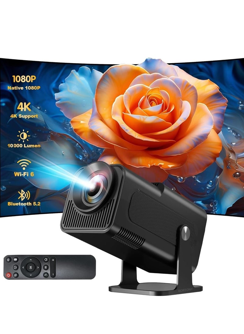 ELTRAZONE High-Brightness Mini Projector: 4K Native 1080P, Auto Keystone, and 180-Degree Rotation for Versatile Use  - Image 1