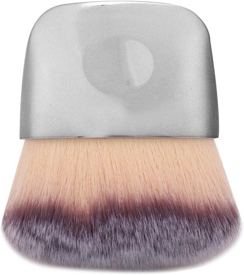 Loose Powder Brush Flat Arched Soft Fibe Mini Makeup Brush for Foundation Face Powder Blush Contour BronzerSilver