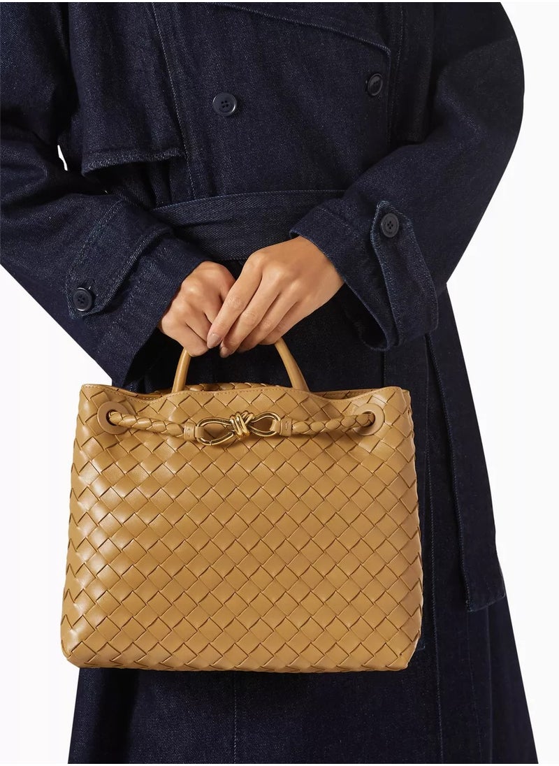 BV - Small Andiamo Top Handle Bag in Intrecciato Leather - Image 1