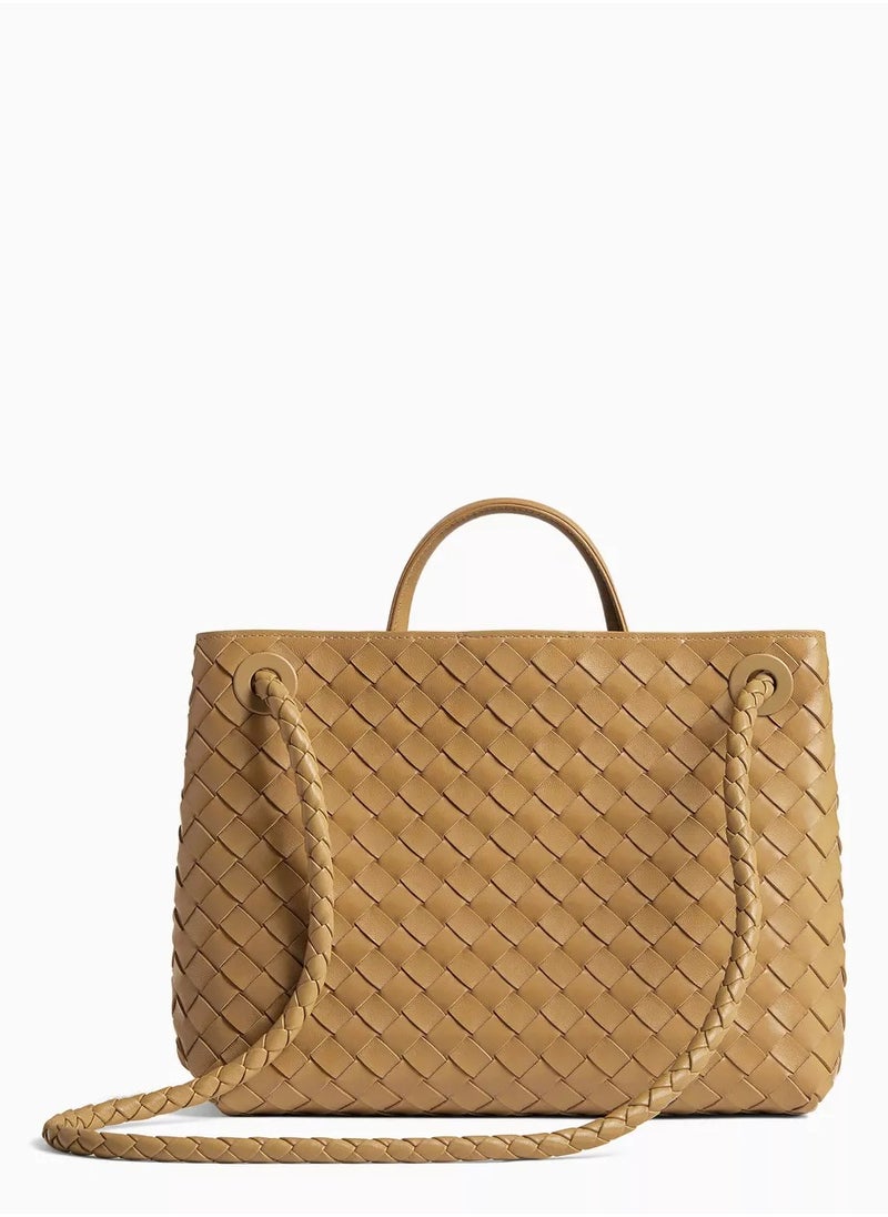 BV - Small Andiamo Top Handle Bag in Intrecciato Leather - Image 1