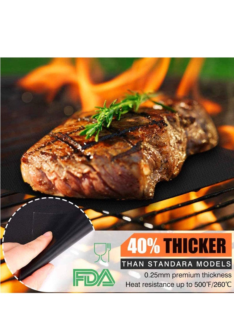 SYOSI Grill Mats for Outdoor Grill, Daily art Grill Mats Non Stick BBQ Grill Mat Baking Mats Teflon BBQ Accessories Grill Tools Reusable, Works on Gas, Charcoal, Electric Grill 16 x 13 Inch, Black, 5PCS - Image 5