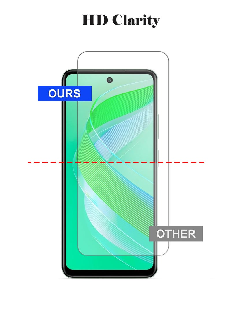 Techie - HD Tempered Glass Screen Protector for Infinix Smart 8 - Anti Reflection Anti Bubbles 9H Hardness 0.33 mm Rounded Edges Easy Installation - Image 1