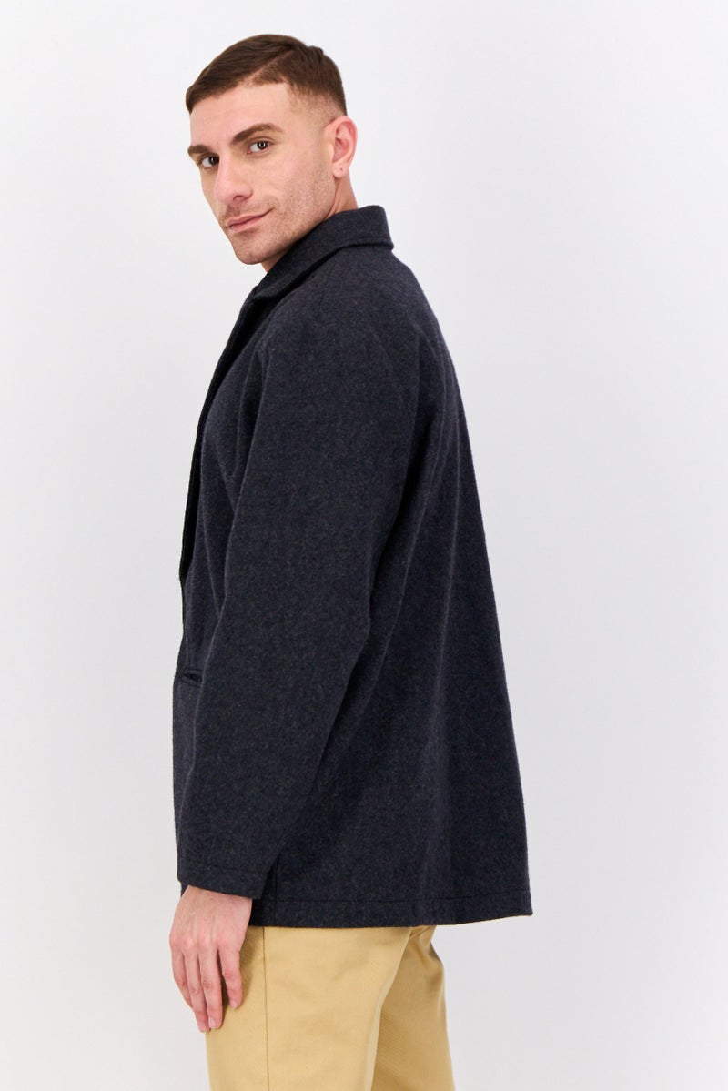 Bando Men Regular Fit Textured Semi-Formal Blazer, Dark Grey  - Image 2