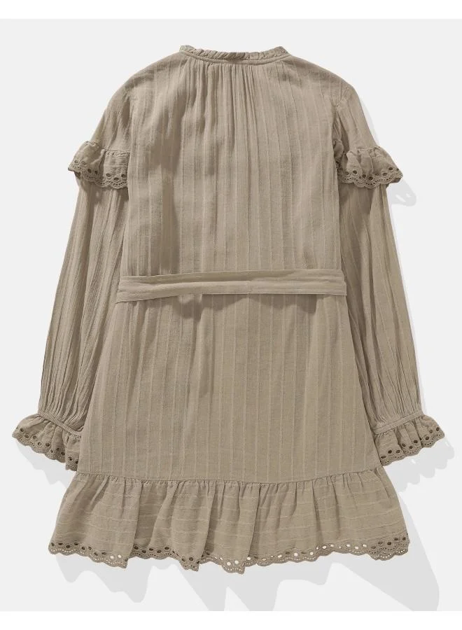 American Eagle Ruffled Tie-Waist Dress