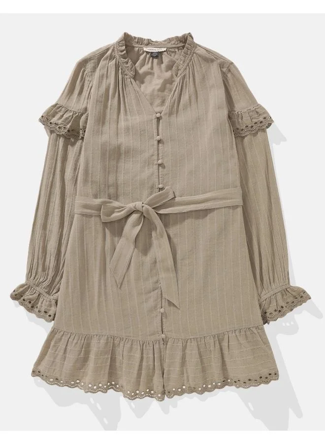 American Eagle Ruffled Tie-Waist Dress