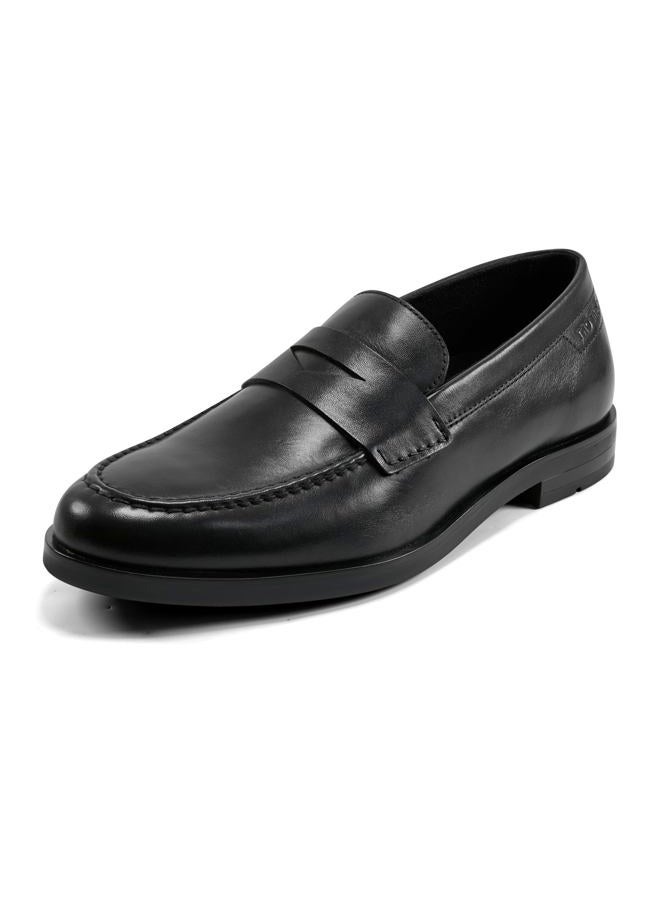Men's Sutton Penny Loafer, Black Leather, 42 EU