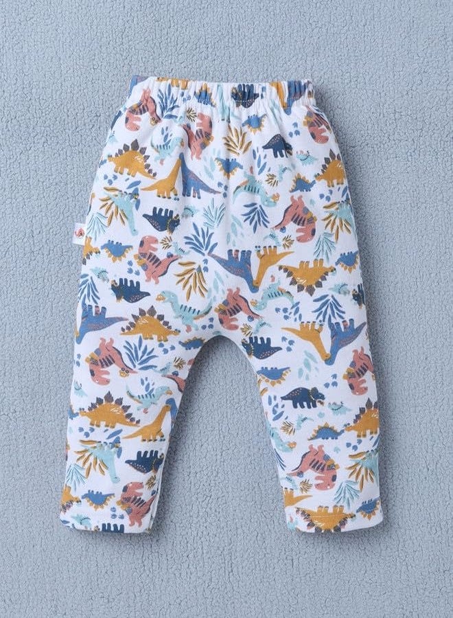 BUMZEE بنطلون/سروال ضيق/بيجاما قطني للأطفال الرضع من بامزي، لون كحلي وأبيض - مقاس 6-9 أشهر (Peb10425D-nbl) - Image 3