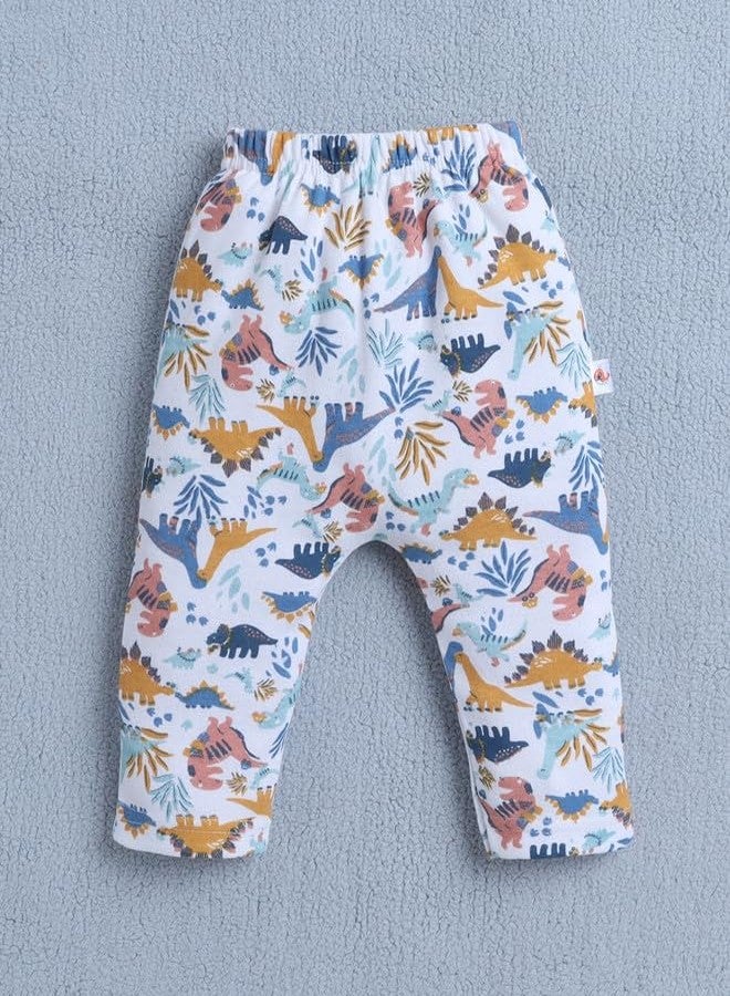 BUMZEE بنطلون/سروال ضيق/بيجاما قطني للأطفال الرضع من بامزي، لون كحلي وأبيض - مقاس 6-9 أشهر (Peb10425D-nbl) - Image 2