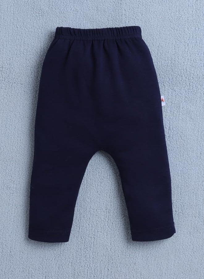 BUMZEE بنطلون/سروال ضيق/بيجاما قطني للأطفال الرضع من بامزي، لون كحلي وأبيض - مقاس 6-9 أشهر (Peb10425D-nbl) - Image 4