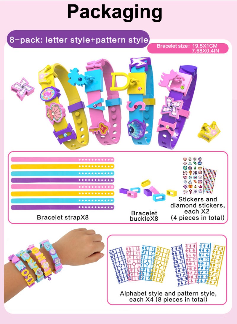 LAIAOCISI Art & Craft Jewelry Making Kits for Kids, DIY Friendship Exclusive Bracelet Creative DIY Kit for Girls, Jewelry Making with Different Shapepatterns Charm & Stickers, Birthday Gifts for Ages 5-12, No Wire Required - Image 2