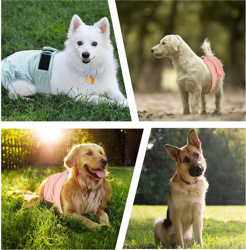 ZINGTERRA 3Pack Reusable Female Dog Diapers, Washable Diaper for Doggie,Highly Absorbent Dog Diaper,Adjustable Leakproof Puppy Diapers Skirt for Heat,Incontinence,Period Doggy Nappies M - Image 5