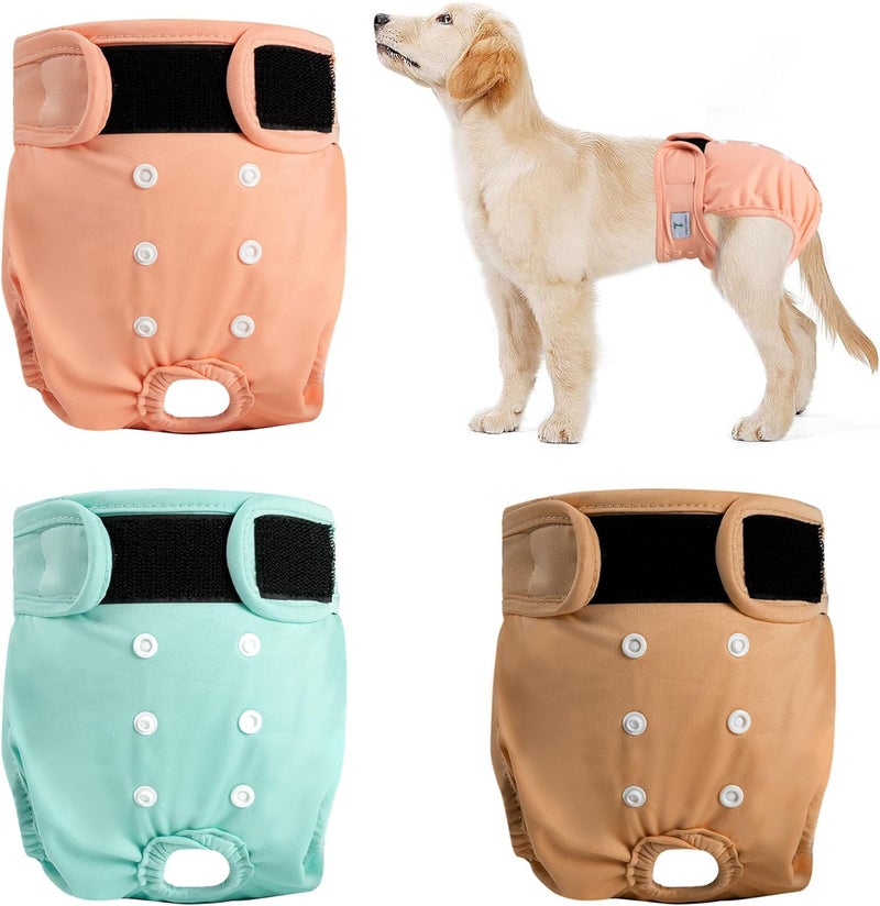 ZINGTERRA 3Pack Reusable Female Dog Diapers, Washable Diaper for Doggie,Highly Absorbent Dog Diaper,Adjustable Leakproof Puppy Diapers Skirt for Heat,Incontinence,Period Doggy Nappies M - Image 1