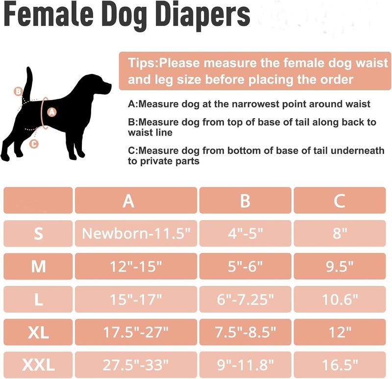 ZINGTERRA 3Pack Reusable Female Dog Diapers, Washable Diaper for Doggie,Highly Absorbent Dog Diaper,Adjustable Leakproof Puppy Diapers Skirt for Heat,Incontinence,Period Doggy Nappies M - Image 2