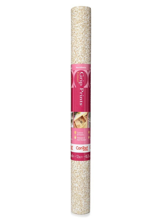 Con-Tact Brand Grip Prints Shelf Liner, Durable and Non-Adhesive Liners, Non-Slip Drawer and Cabinet Liner, 18" x 8', Beige Granite, Pack of 1 Roll - Image 1