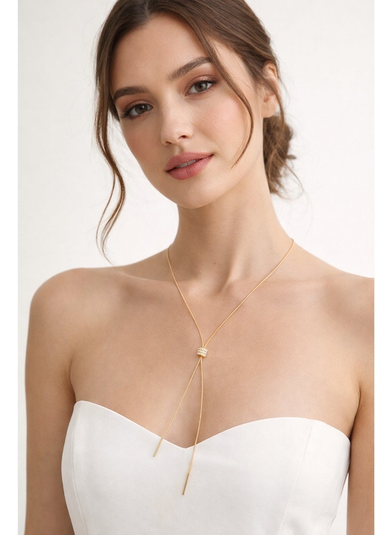 سلسلة ستانلس ستيل ذهبية طويلة – تصميم أنيق يناسب جميع المناسبات والإطلالات - Image 2