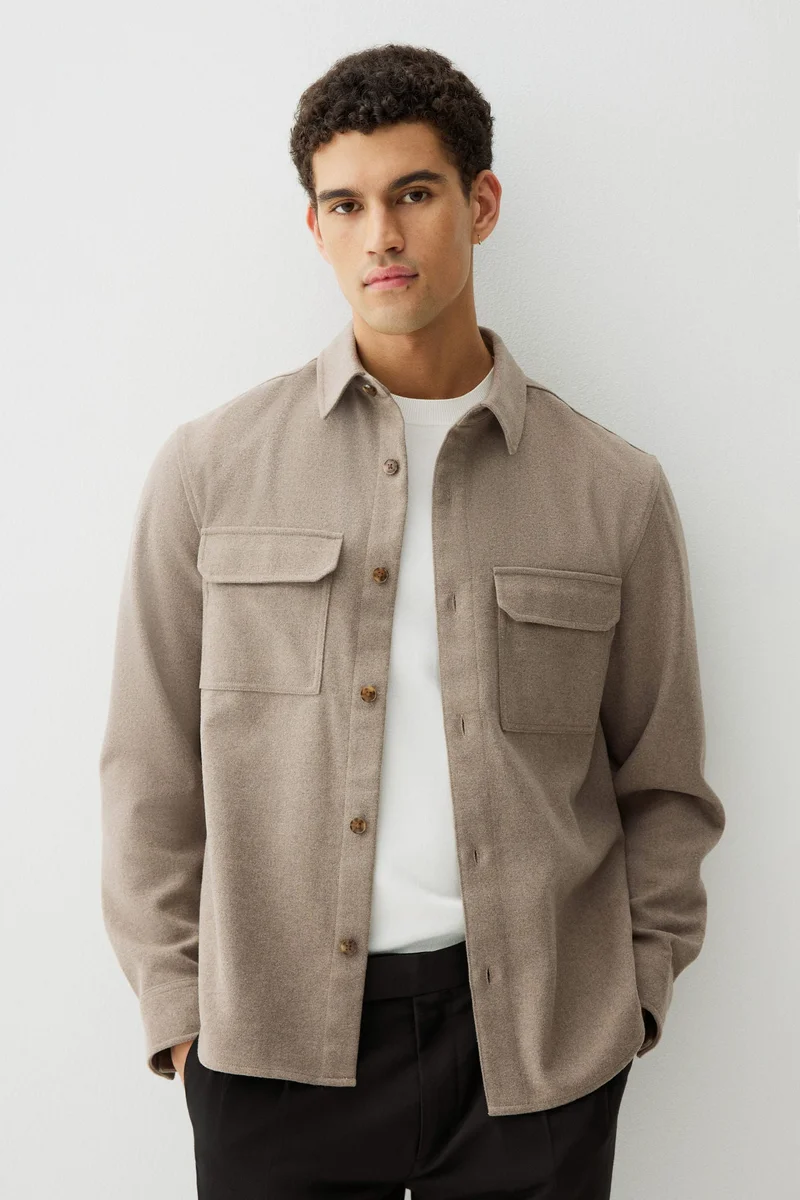 H&M Regular Fit Felted overshirt