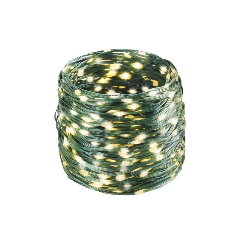 Tcamp 164FT 500 LED Christmas Lights, 8 Modes Christmas Tree Lights with Timer Memory Function, Green Wire Starry Fairy String Lights for Christmas Tree Halloween Outdoor Indoor Decor (Warm White) - Image 1
