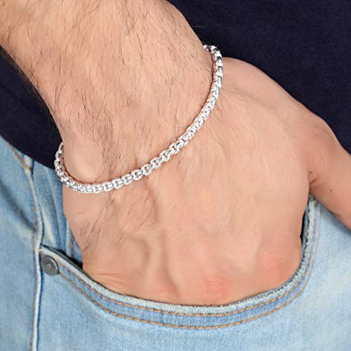 Clara Anti-Tarnish 92.5 Sterling Silver Bracelet 8 inch | Gift For Men & Boys - Image 4
