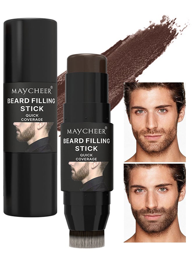 مايتشير قلم تعبئة اللحية، قلم تعبئة لحية 2 في 1 مع فرشاة، مقاوم للماء وطويل الأمد، متعدد الاستخدامات لتزيين شعر الشارب للرجال، يعزز لحية الوجه وتجميل الشارب، العناية باللحية والشارب للرجال - 03# بني - Image 1