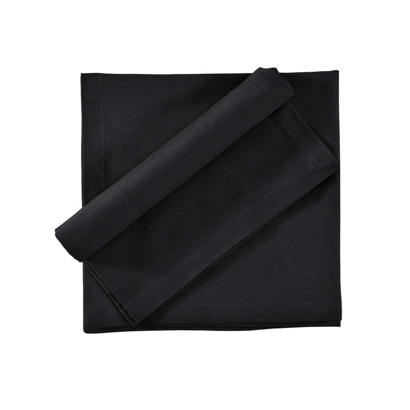 FINGERCRAFT Fingercraft Dinner Cloth Napkins  Cotton Linen Blend Fabric 12 Pack Easter Special Black Premium Quality  Mitered Corners for Every Day Use Napkins are Pre Shrunk and Good Absorbency Black  - Image 3