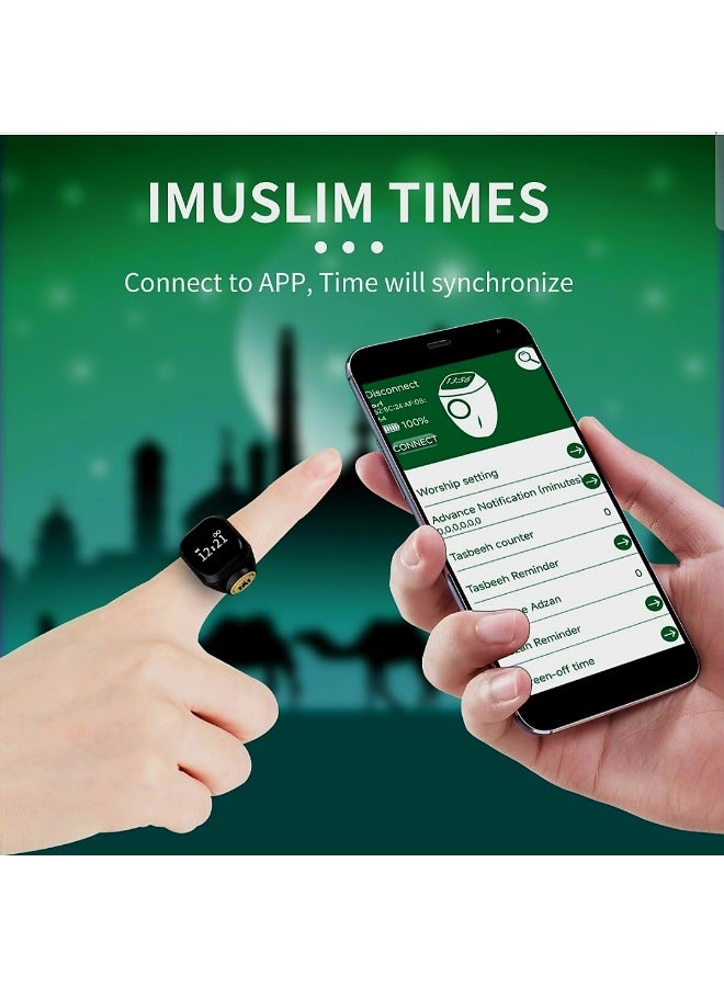 Smart Digital Tasbeeh Counter Ring Electronic Finger Tally Counter with LED Display, Adjustable Wearable Design, Rechargeable, Ideal for Prayer, Dhikr, Meditation  Daily Counting - Image 5