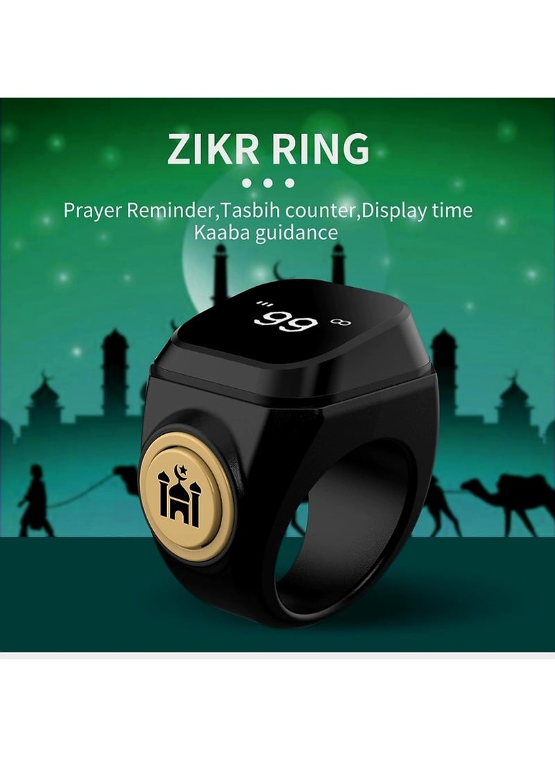 Smart Digital Tasbeeh Counter Ring Electronic Finger Tally Counter with LED Display, Adjustable Wearable Design, Rechargeable, Ideal for Prayer, Dhikr, Meditation  Daily Counting - Image 2