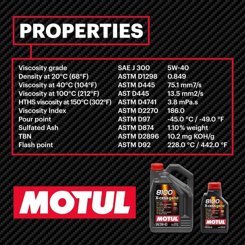 Motul 8100 X-CESS GEN2 Motor Oil 5W-40 - 5 Liters - Image 4