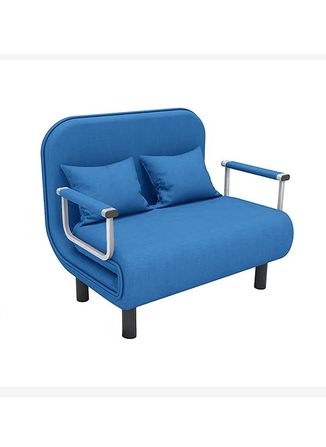 HOCC - 2- Seater Convertible Sofa Bed Blue - Image 1