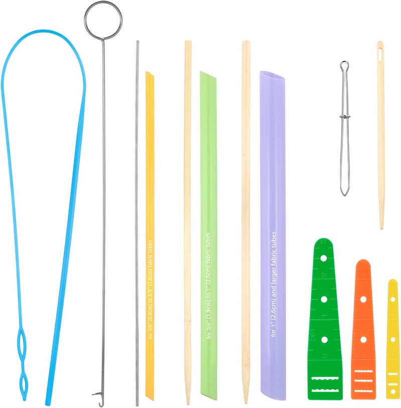 Penitue 13pcs Quick Turn Fabric Sewing Tools Set, Multifunctional Quick Turn Fabric Set Loop & Tube Turner & Threader Turning Tool for Sewing Crafting DIY Projects Threading Knitting Accessories - Image 1