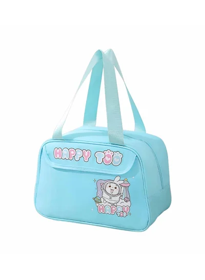Mobcos Happy Too Design Large Capacity Insulated Lunch Bag Waterproof and Stainproof Meal Tote with Advanced Temperature Retention for Office and School Long Lasting Polyester for Fresh Food and Soup Sky Blue
