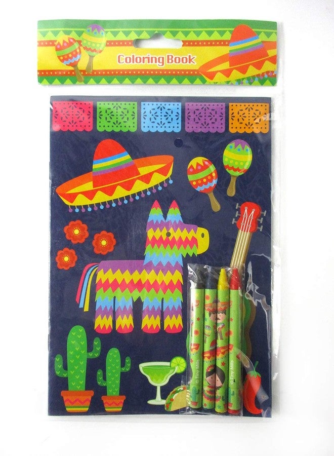 TINYMILLS Mexican Fiesta Coloring Book Set for Kids Party Favors with 12 Coloring Books and 48 Crayons Fiesta Party Favor Bag Filler Spanish Classroom Rewards Cinco de Mayo Party Favors - Image 3